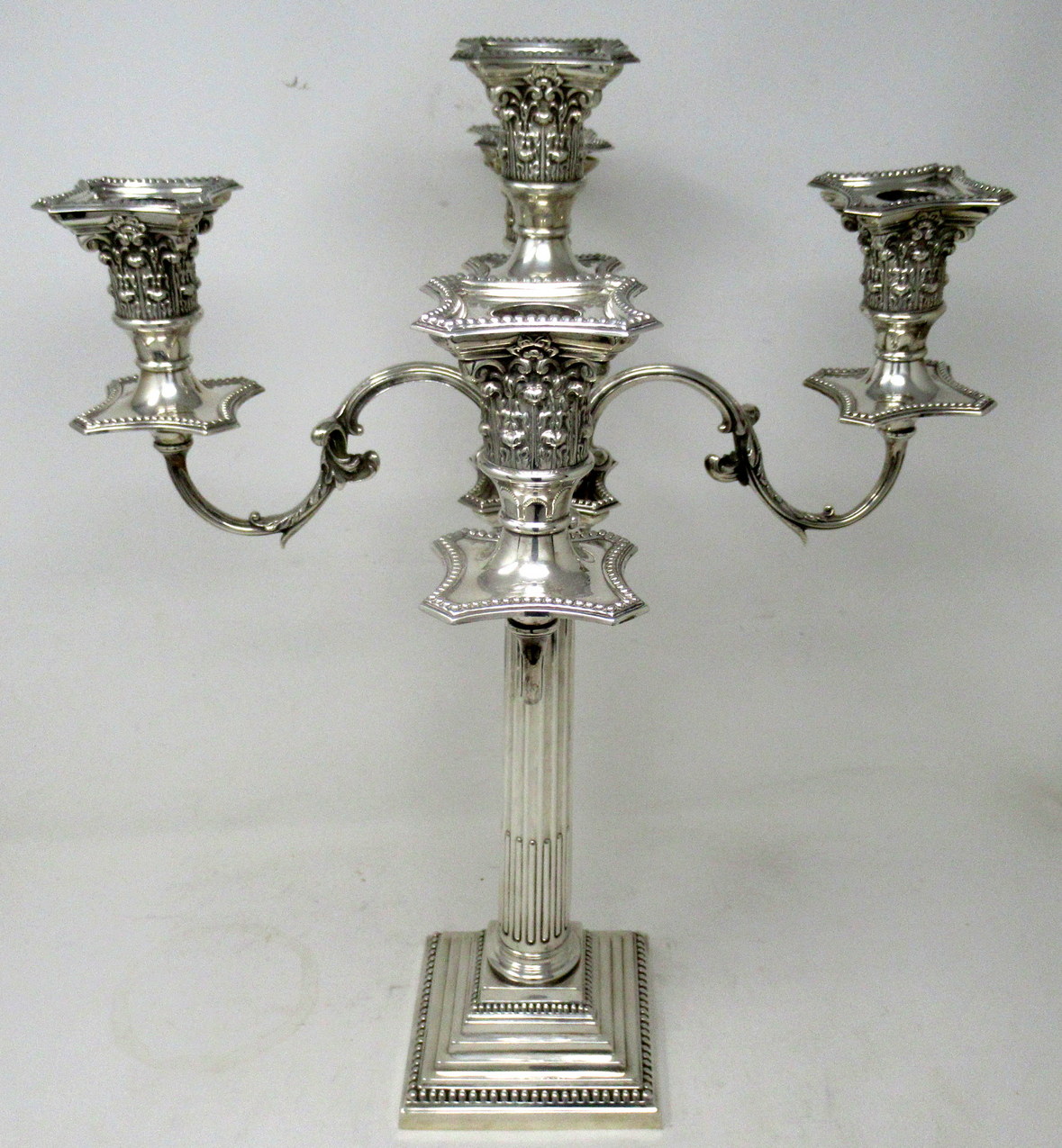 269. Antique English Sterling Silver Candlestick Candelabra Edwardian Barker Brothers - Image 5