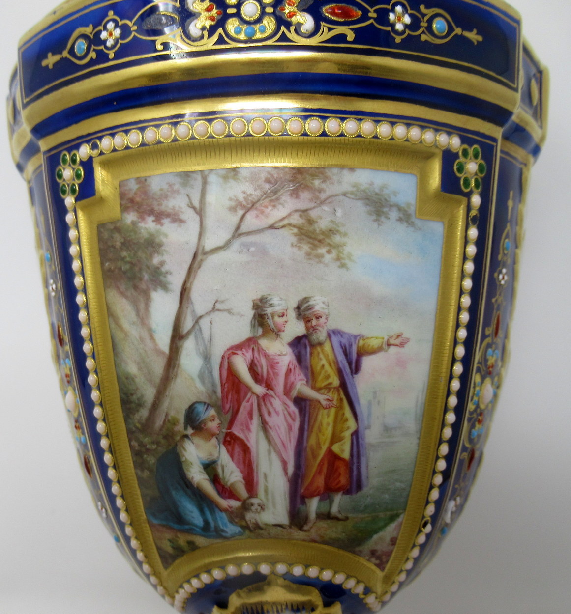 975. Fine Pair French Sevres Porcelain Ormolu Mounted Table Lamps 19thCt - Image 5