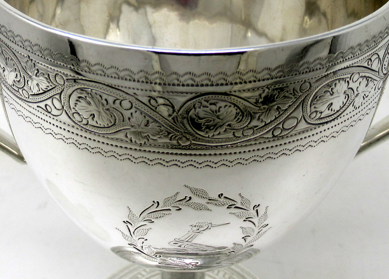 930. Antique Irish Cork Georgian Sterling Silver Loving Cup Goblet Trophy 1807 - Image 7