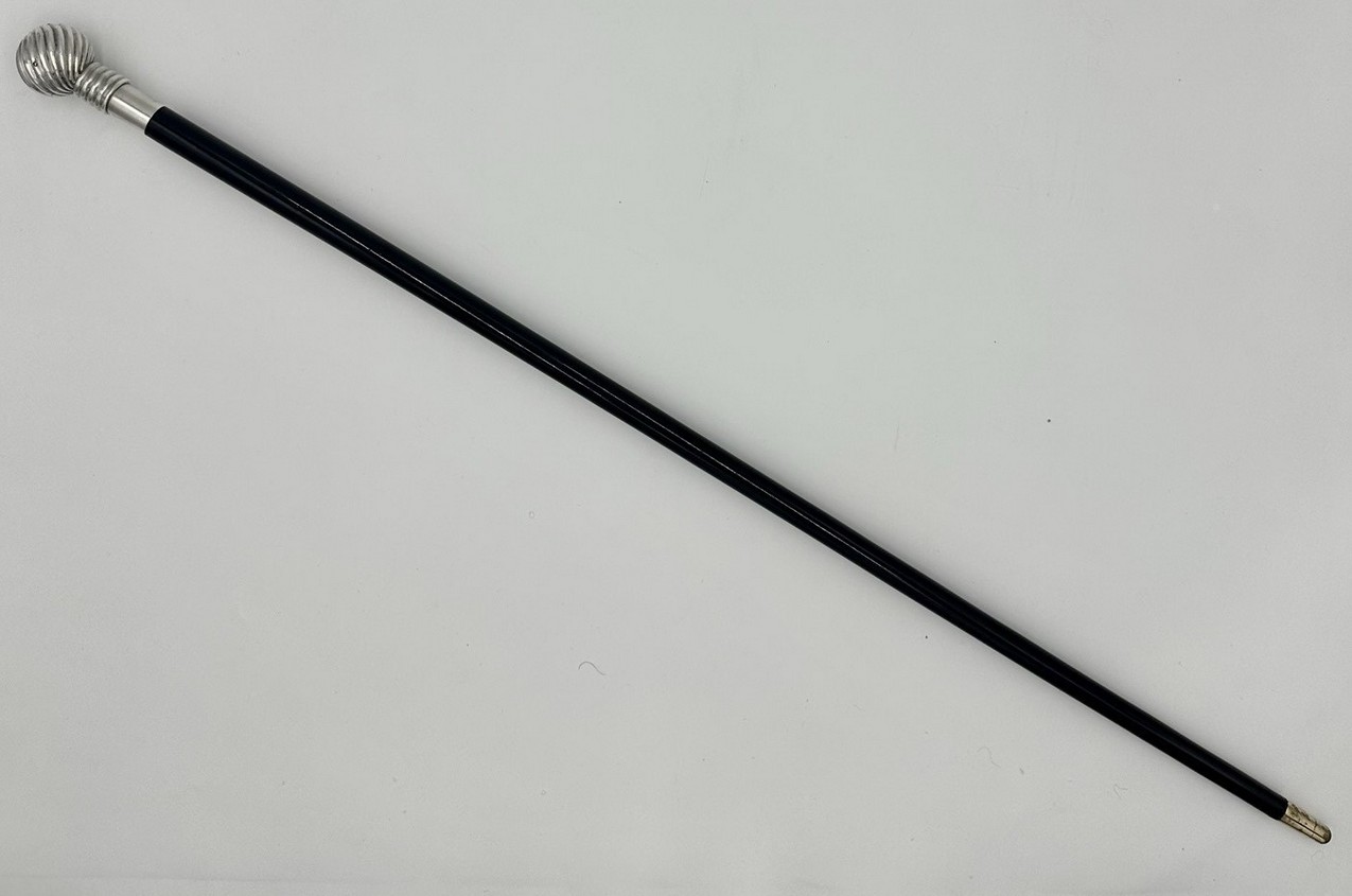 977. Antique Vintage Ladys Gentlemans Wooden Dress Cane Walking Stick Sterling Silver - Image 8
