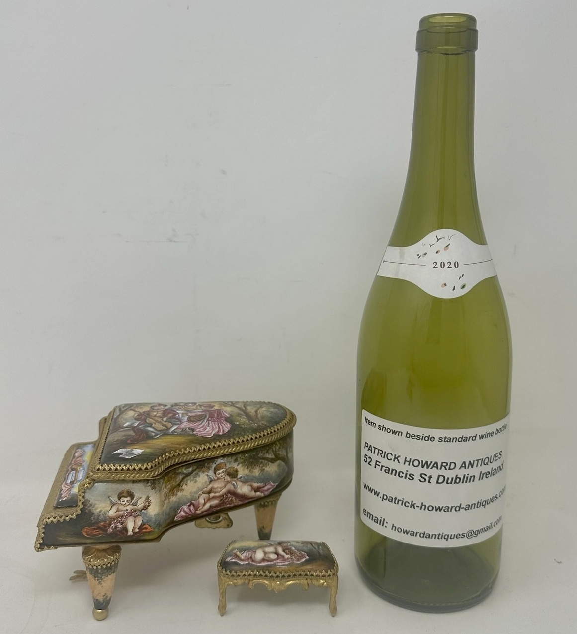 811. Antique Austrian Ormolu Bronze Enameled Viennese Miniature Musical Piano Casket - Image 10