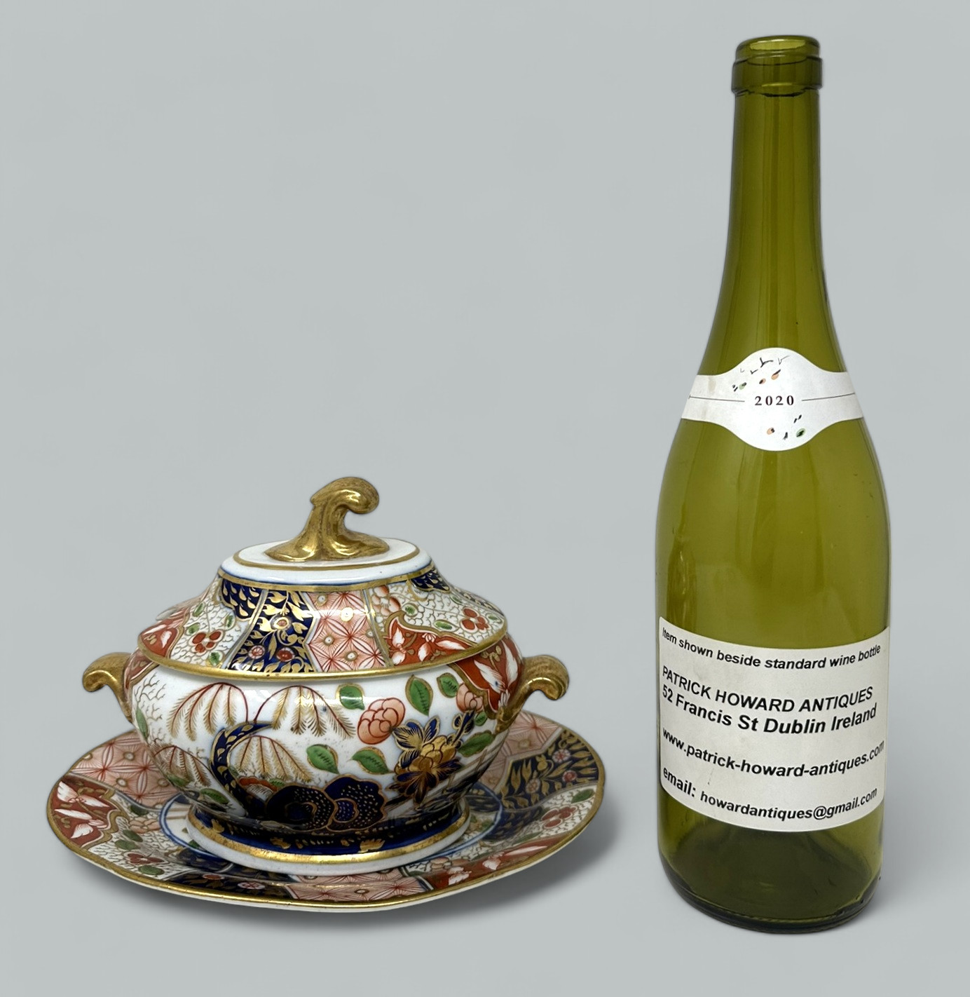 655. Antique English Coalport Centerpiece Tureen Bowl Imari Gilt Regency Period 19Ct - Image 8