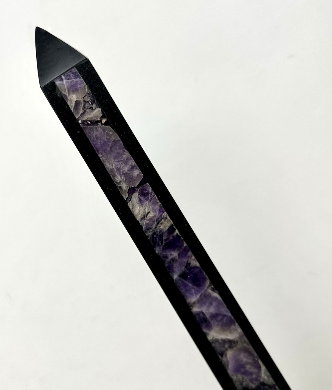899. Antique Pair Italian Grand Tour Amethyst Blue John Marble Neoclassical Obelisks Columns - Image 8