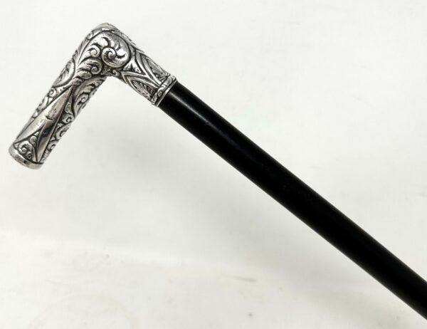 683. Antique Vintage Lady's Gentleman's Walking Cane Swagger Stick Sterling Silver