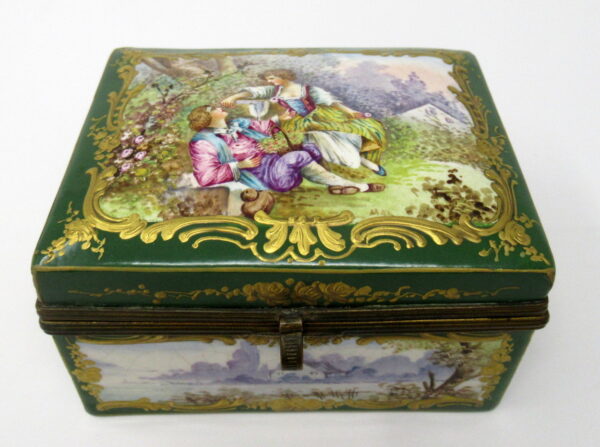 700. French Sevres Porcelain Casket Ormolu Mounts 19th Ct