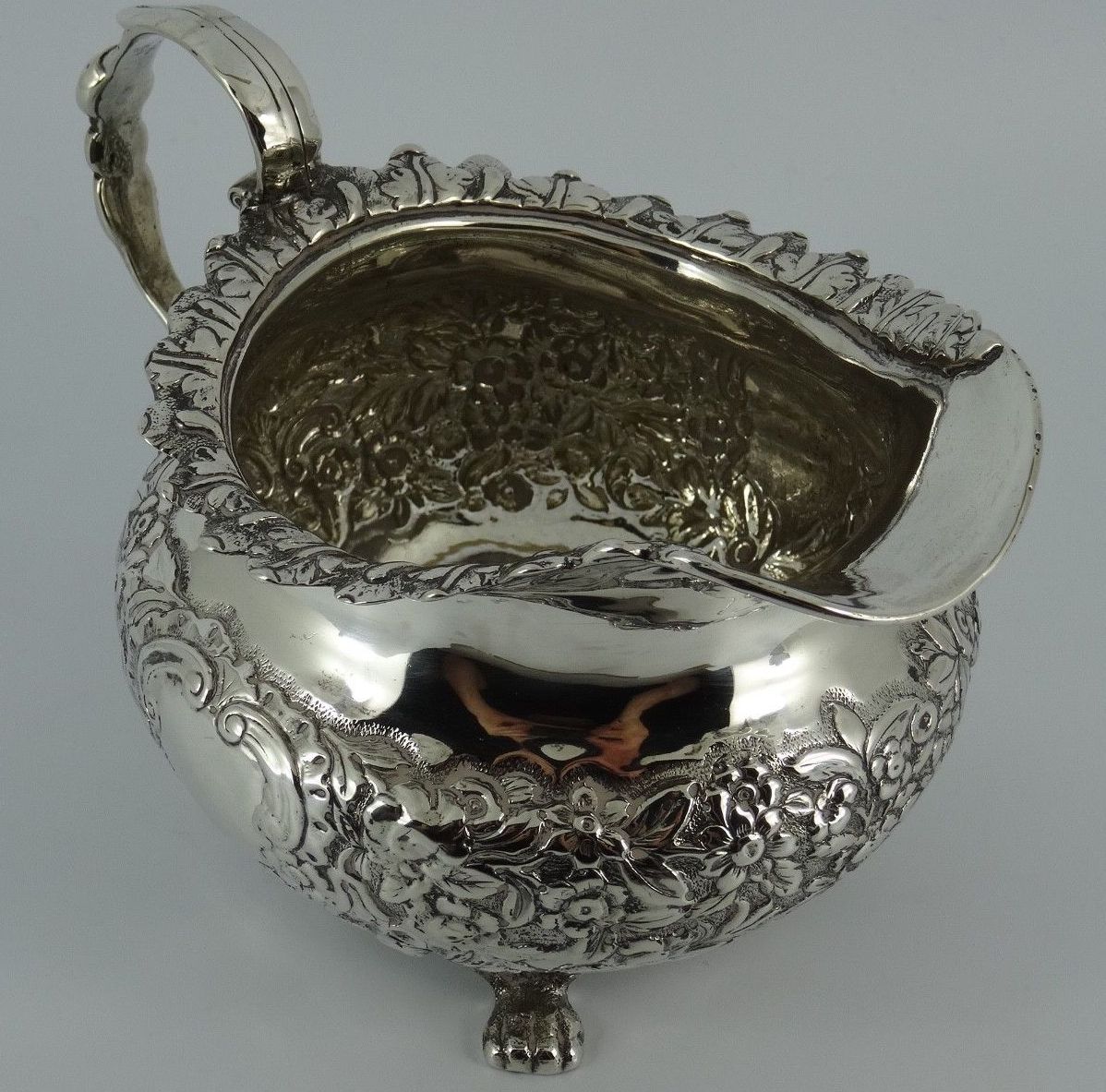 187. Superb Irish Dublin Georgian Silver Cream Jug by James Le Bas 1827 - Image 2