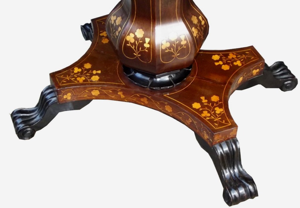 255. Rare Irish Mid-Victorian Marquetry Arbutus-Wood Work Table - Image 3