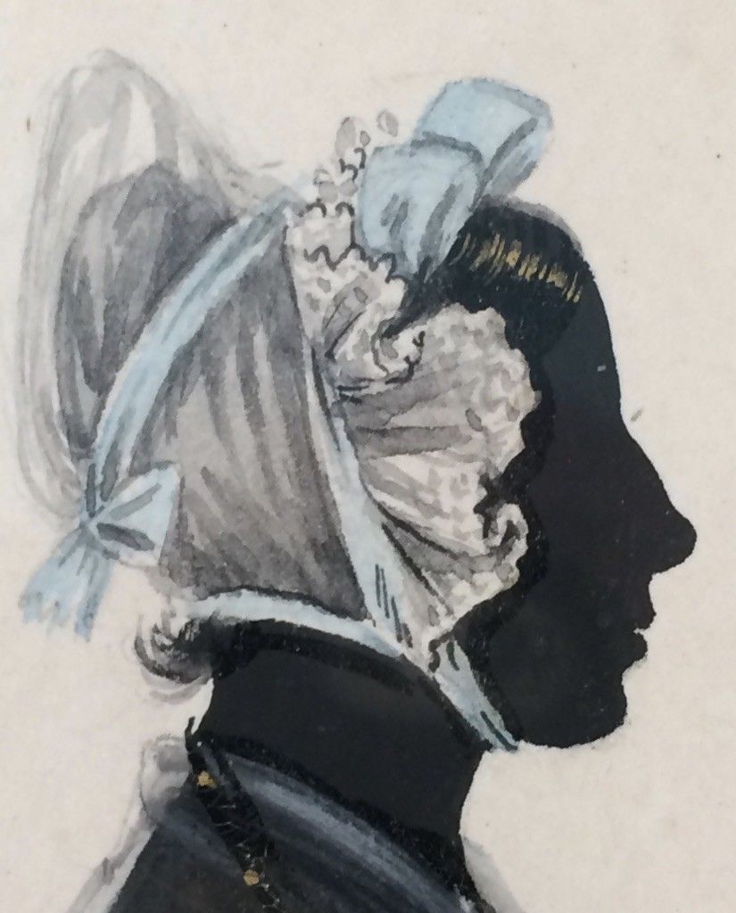 619. Pair Silhouettes Rosewood Frames 1838 Attributed to James Holmes - Image 5