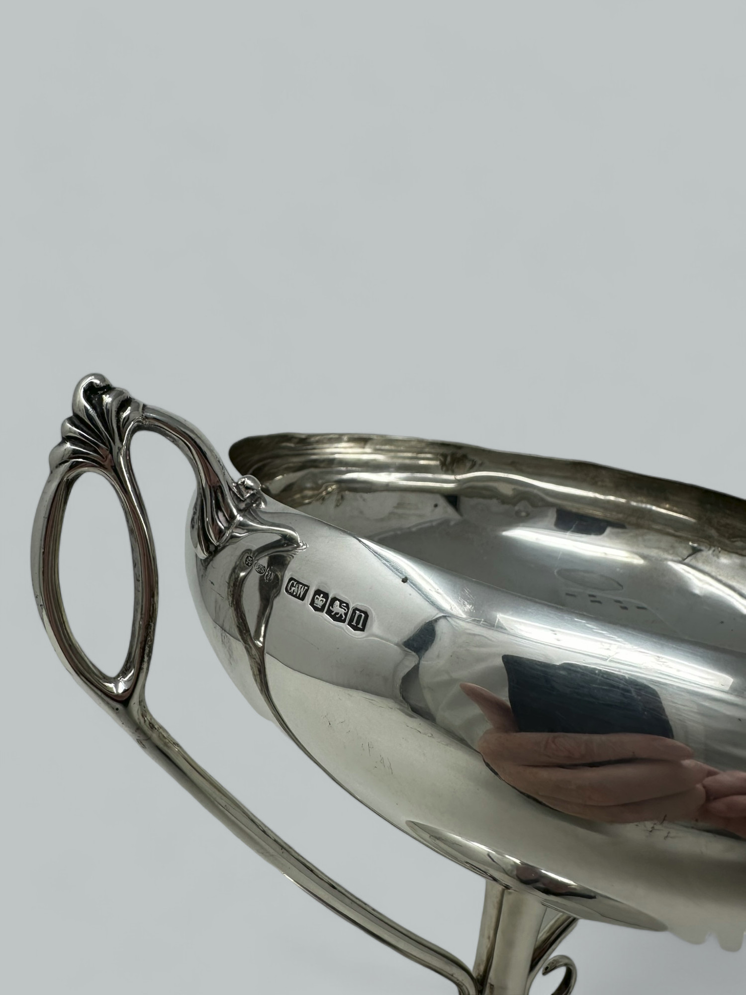 125. Antique Art Nouveau English Sterling Silver Sporting Trophy Cup Bowl Centerpiece - Image 10