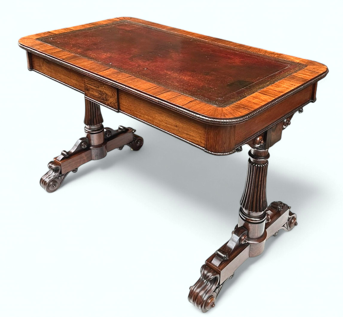 719. Antique English Regency Rosewood Library Table Writing Desk Gillows Lancaster - Image 2