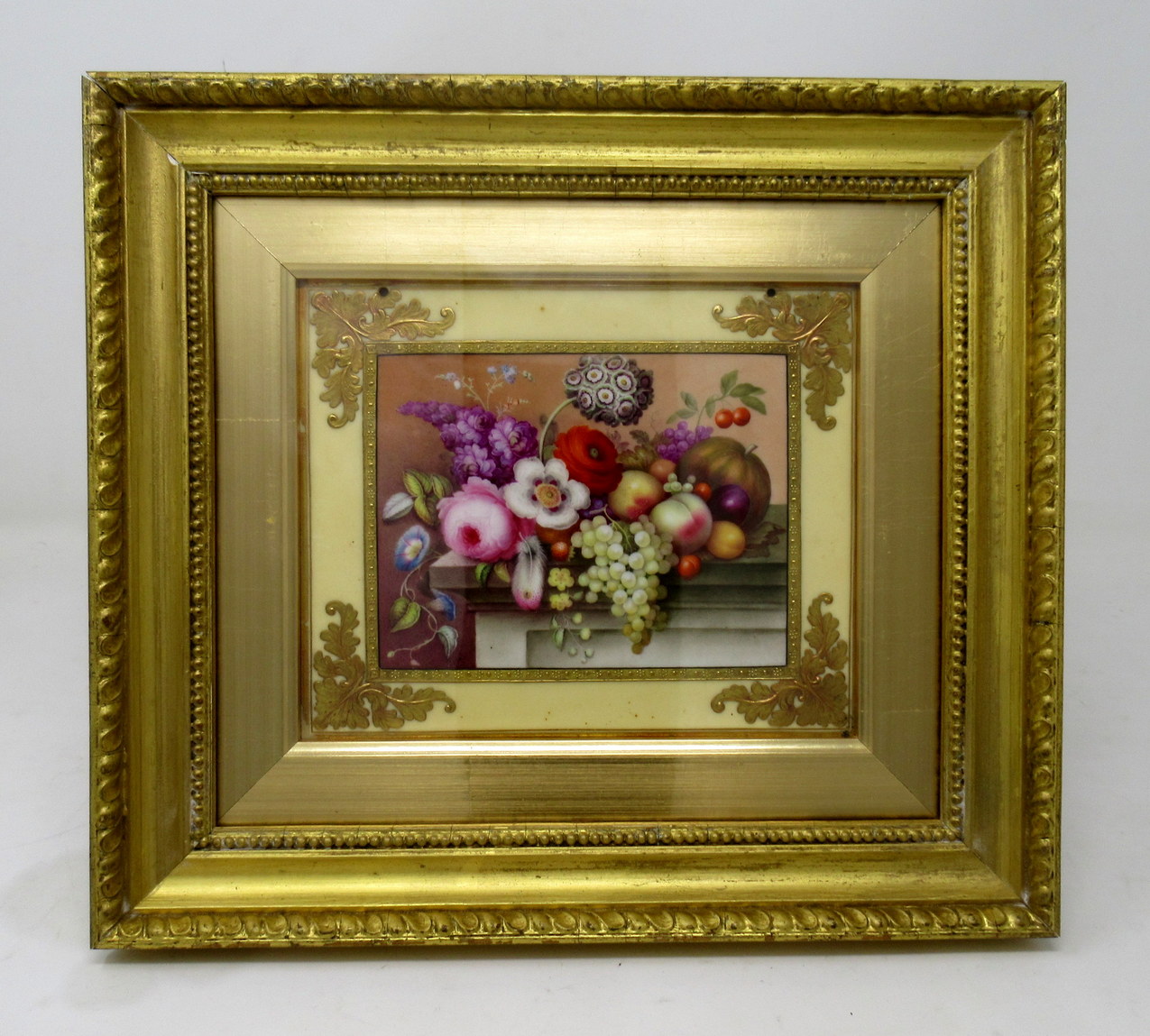 751. Antique Porcelain Plaque Still Life Fruit Flowers Thomas Steele Derby Minton - Image 8