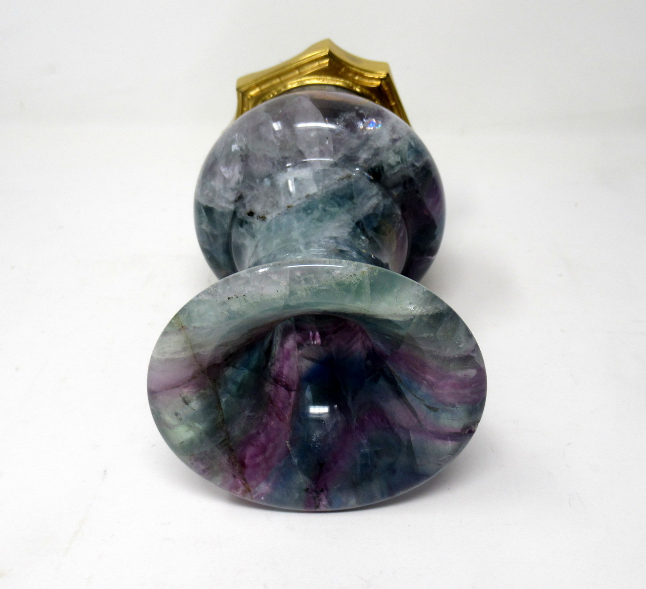 554. Rare Blue John Fluorite Derbyshire Carved Urn Ormolu Mounts 19th Ct - Image 9