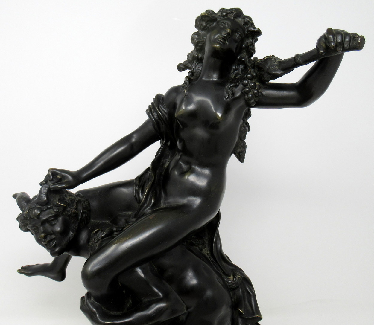 656. Superb French Figural Bronze a Satyr and Nymph” Jules Graux Paris 19thCt - Image 7