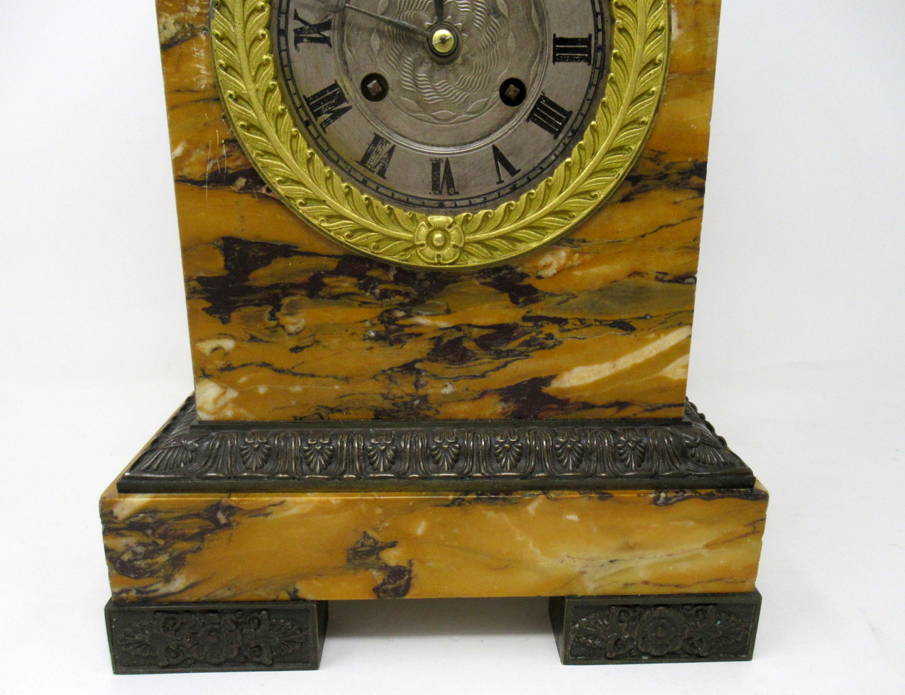 925. Antique French Sienna Marble Clock Silk Suspension Warwick Urn by Honoré Pons - Image 9