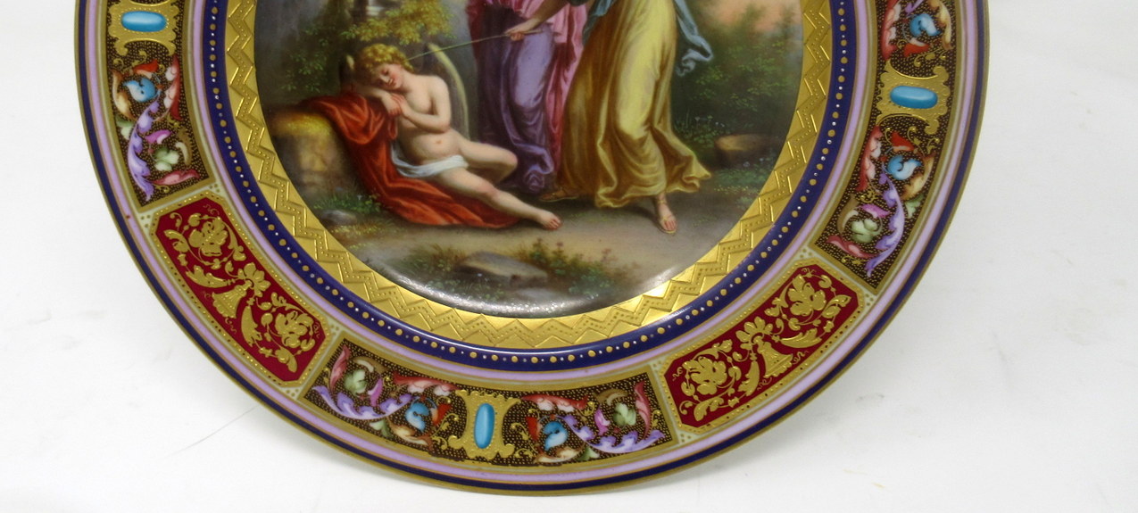 152. Antique Austrian Royal Vienna Mythological Porcelain Hand Painted Cabinet Plate - Image 7