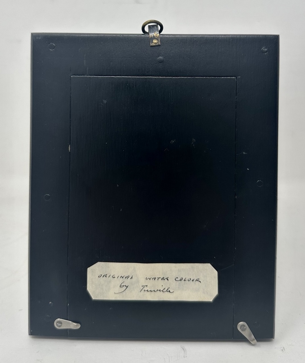 511. Antique Pair English Watercolor Paintings Silhouettes Ebony Frames Signed Turville - Image 9