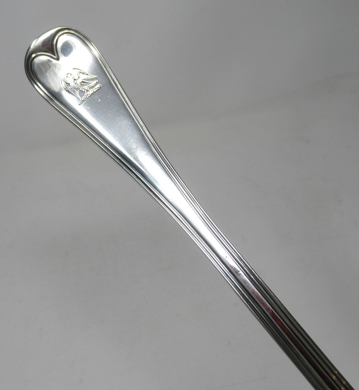 228. Antique Victorian Sterling Silver Rat Tail Pattern Large 1851 Soup Ladle 9.9ozs - Image 10