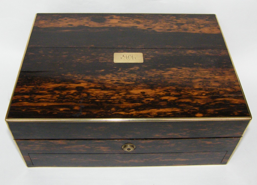 999a. Brass Bound Coromandel Casket. S. Fisher London 19th Ct - Image 2
