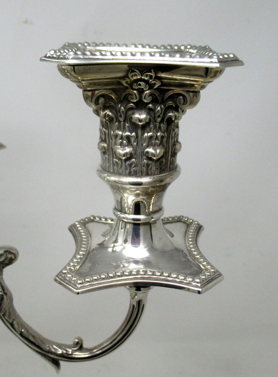 269. Antique English Sterling Silver Candlestick Candelabra Edwardian Barker Brothers - Image 9