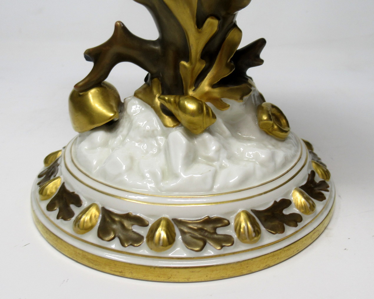 292. Fine Royal Worcester Porcelain Nautilus Shell Vase with Salamander Late 19th Ct - Image 5