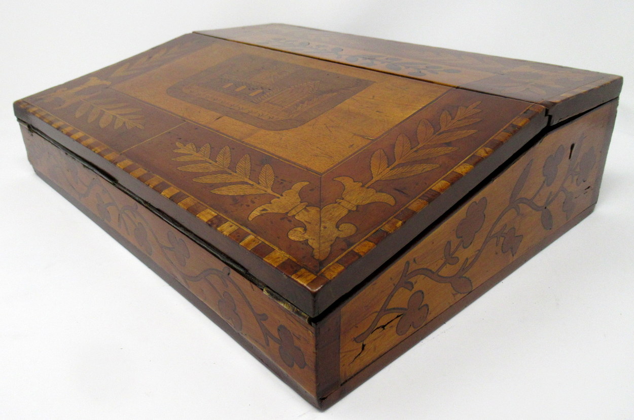 333. Irish Killarney Ware Arbutus Wood Ladies or Gents Travelling Writing Slope 19thCt - Image 5