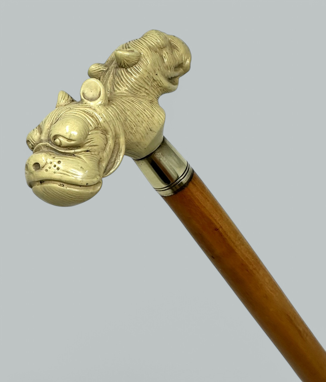 579. Antique Vintage Lady's Gentleman's Walking Dress Stick Cane English Bulldog 1900 - Image 4