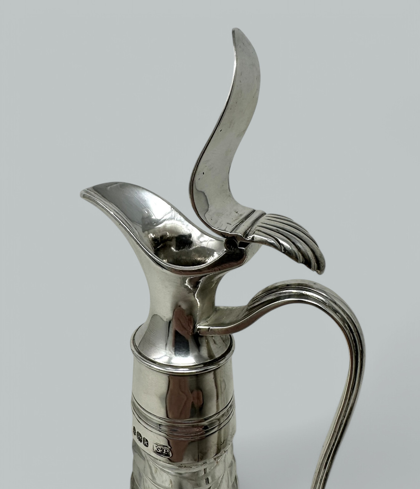 582. Antique Cut Crystal Sterling Silver Oil Vinegar Cruet Set 1825 George Piercy - Image 8