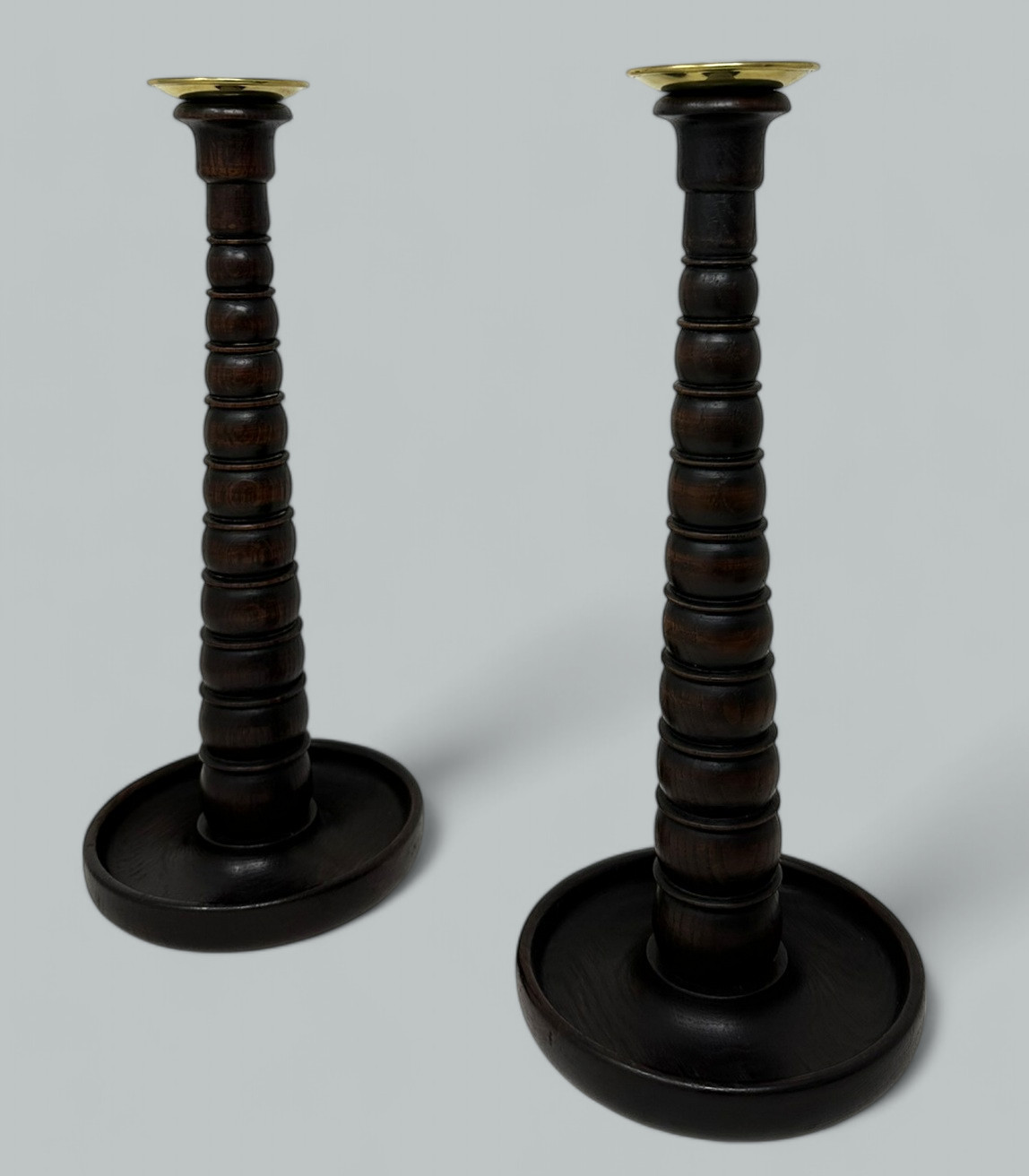 197. Antique Garniture and Pair English Victorian Wooden Candlesticks Candelabra 19 Ct - Image 7