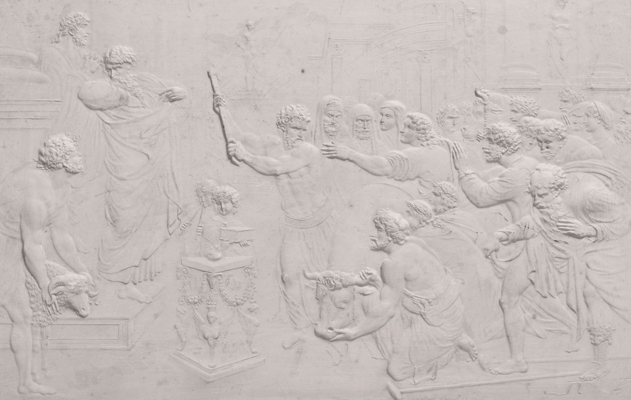 555. John Henning (1771-1851) Rare Set Six Plaster Plaques Cast in Relief After Raphael - Image 11
