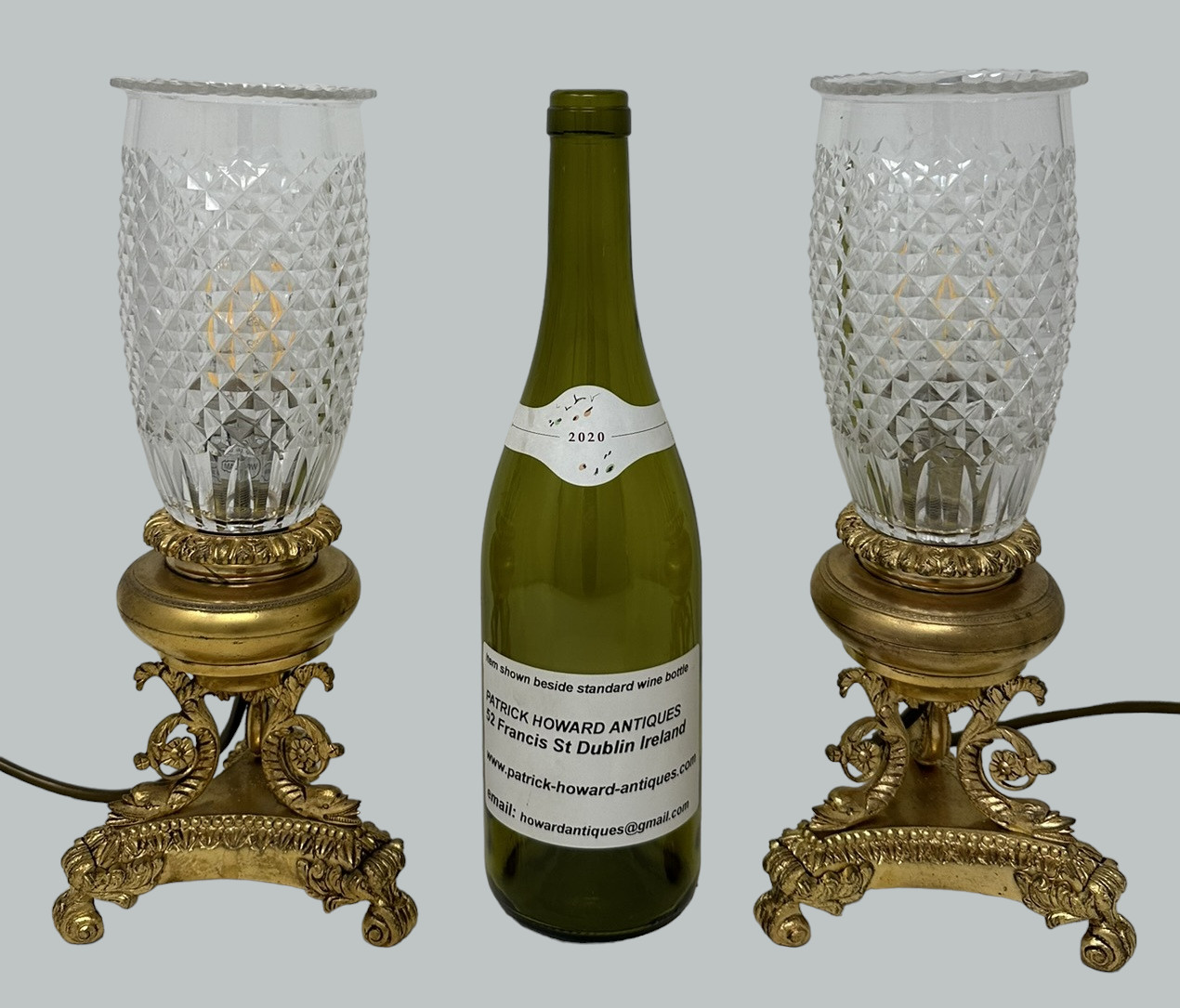 841. Antique Pair of French Doré Bronze Neoclassical Ormolu Gilt Candlesticks Lamps - Image 7