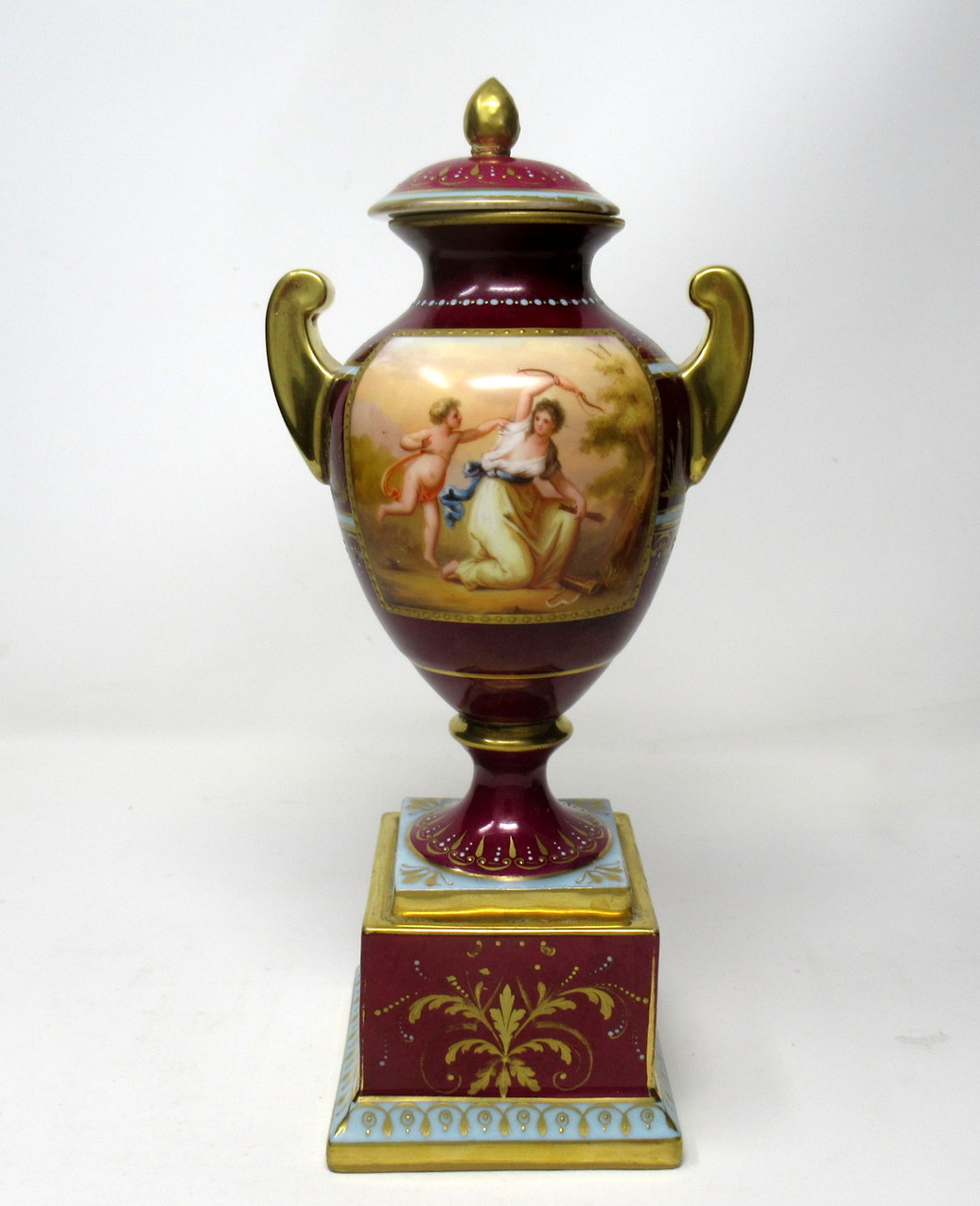 479. Fine Pair Austrian Royal Vienna Mythological Themed Hand Painted Vases 19th Ct - Image 8