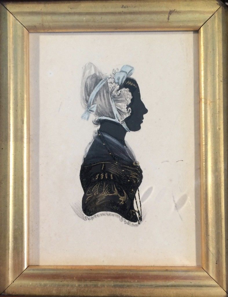 619. Pair Silhouettes Rosewood Frames 1838 Attributed to James Holmes - Image 3