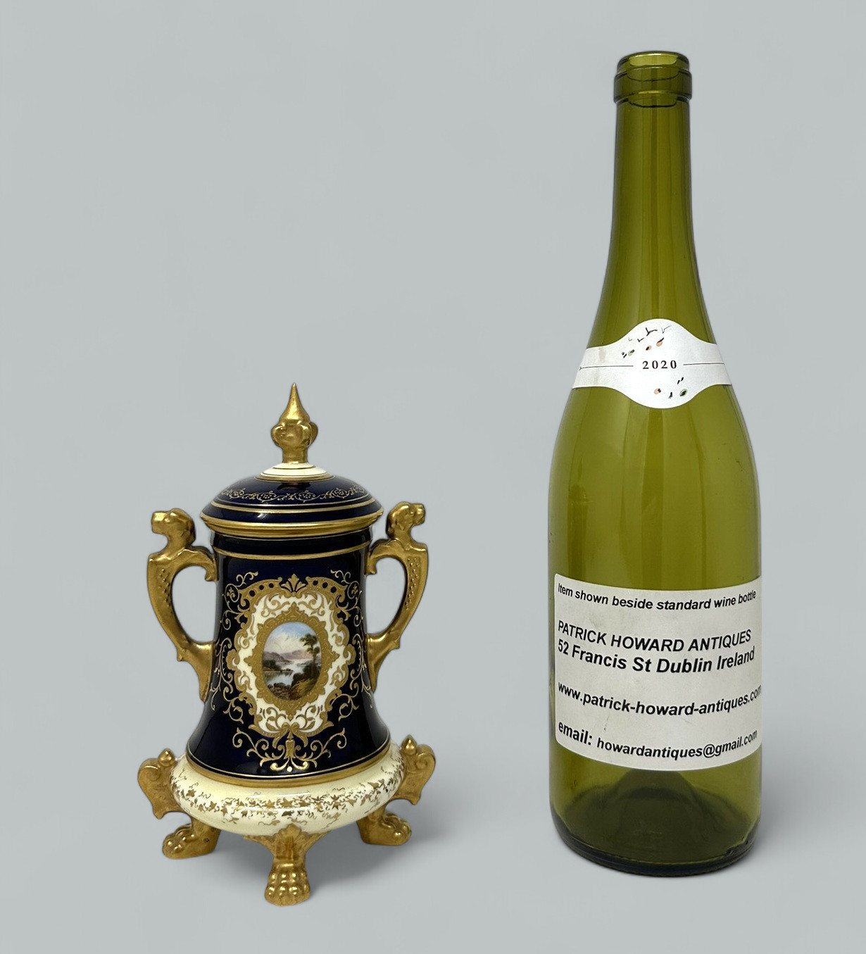 121. Antique Coalport Hand Painted Porcelain Vase Urn English Landscape Painting 1910 - Image 10