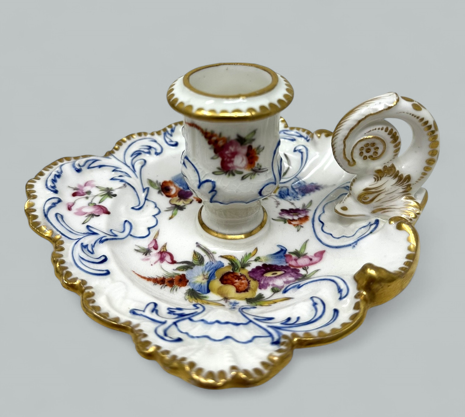 585. Antique English Coalport Centerpiece Chamberstick John Rose Regency Period 19Ct - Image 3