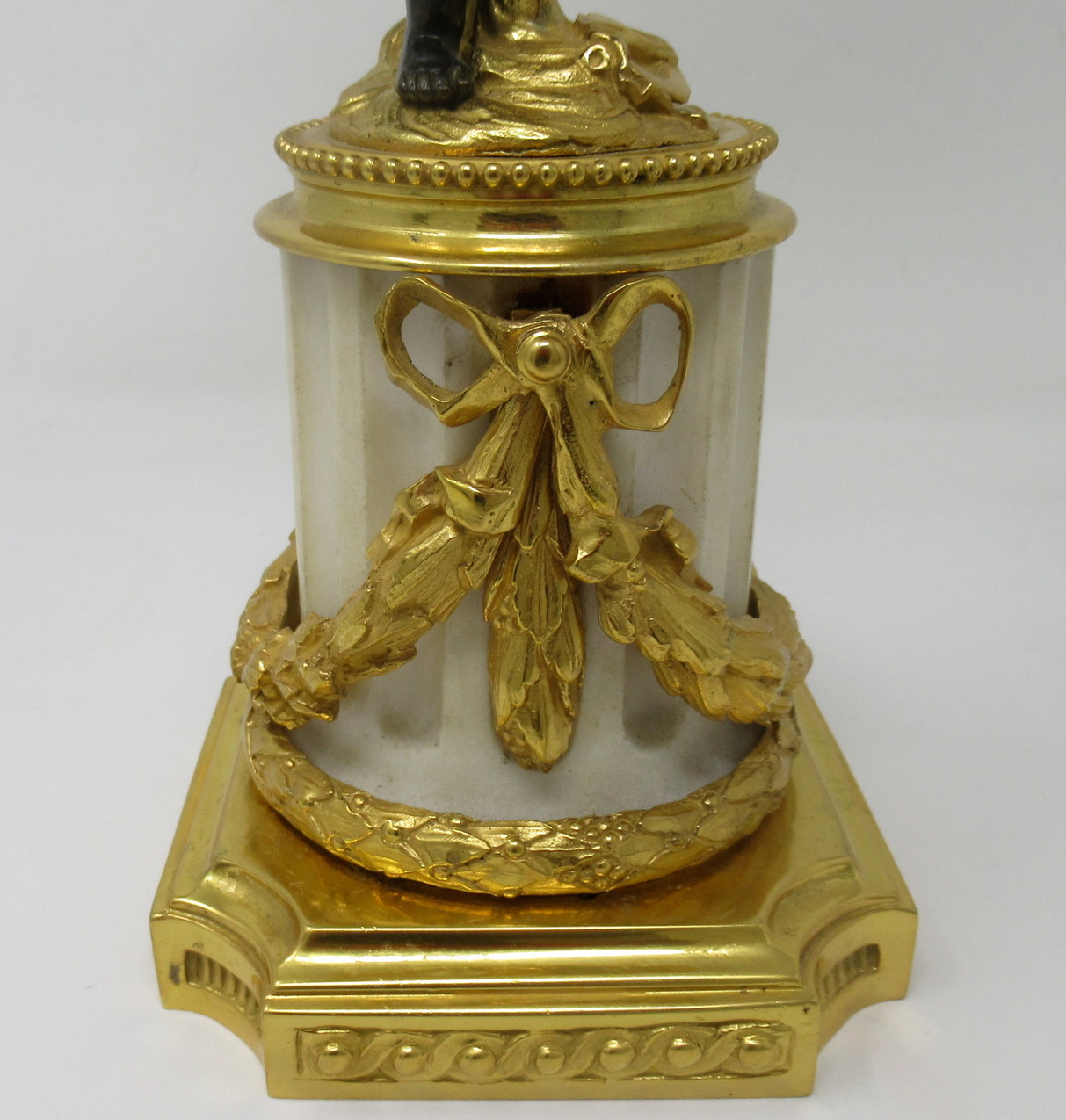 429. Antique Pair Gilt Bronze Ormolu Marble Three Light Candelabra Clodion Grand Tour - Image 9