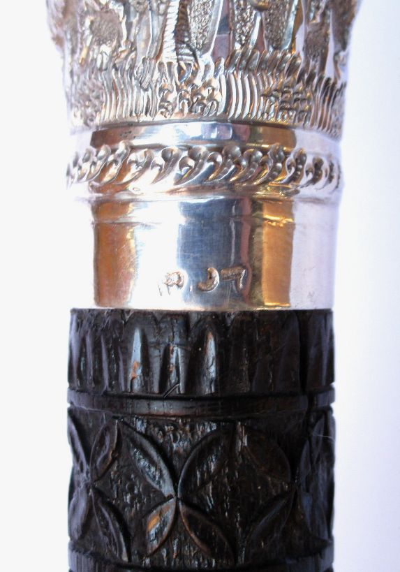 906. Rare Anglo Indian Carved Ebony Walking Stick Superb - Image 6