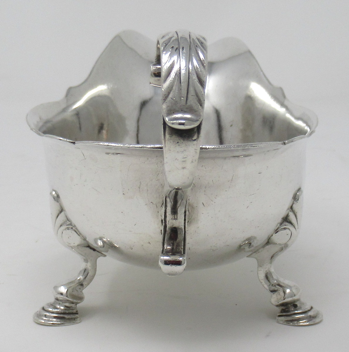 753. Rare Irish Georgian Dublin Silver Sauce Boat Circa 1755 Edward Raper 8.2.ozs - Image 6