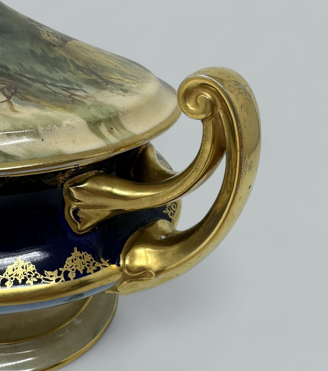 724. Antique Epiag Royal Czechoslovakian Porcelain Hand Painted Tureen Centerpiece - Image 6