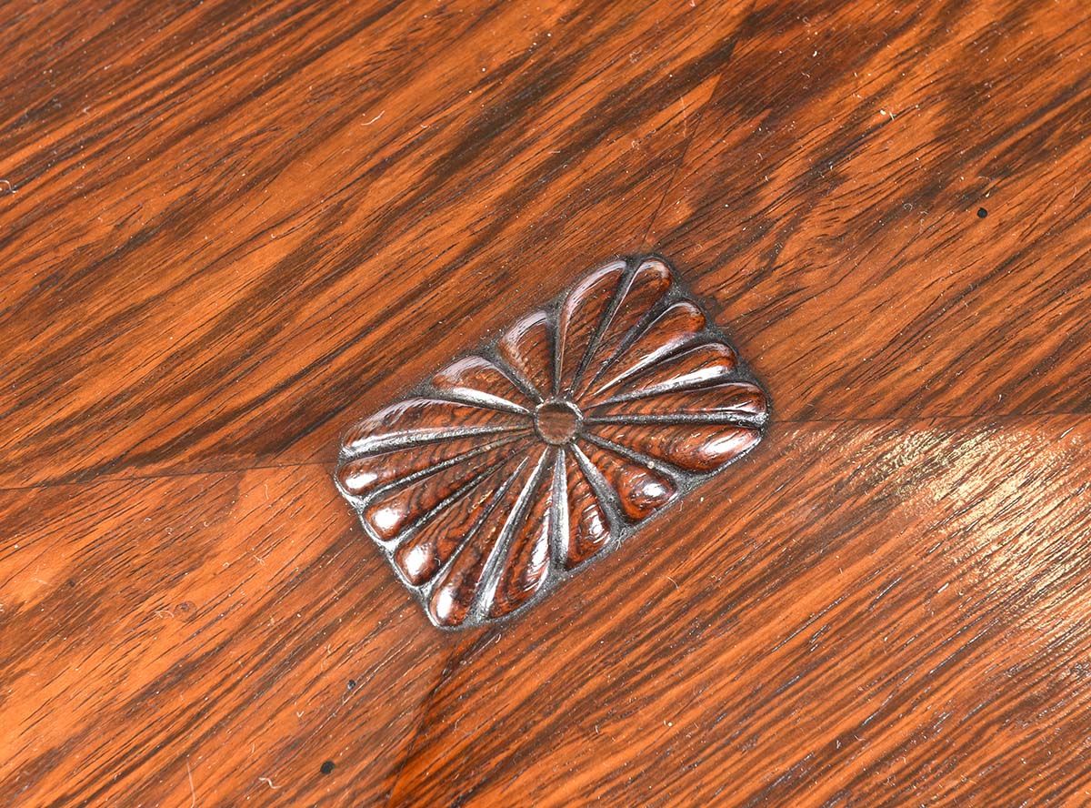 674. Antique Flame Mahogany English Regency Tea Poy Gillows Lancaster Tea Caddy 19 Ct - Image 3