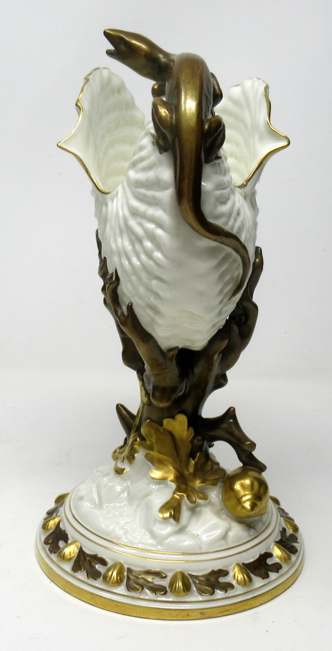 292. Fine Royal Worcester Porcelain Nautilus Shell Vase with Salamander Late 19th Ct - Image 3