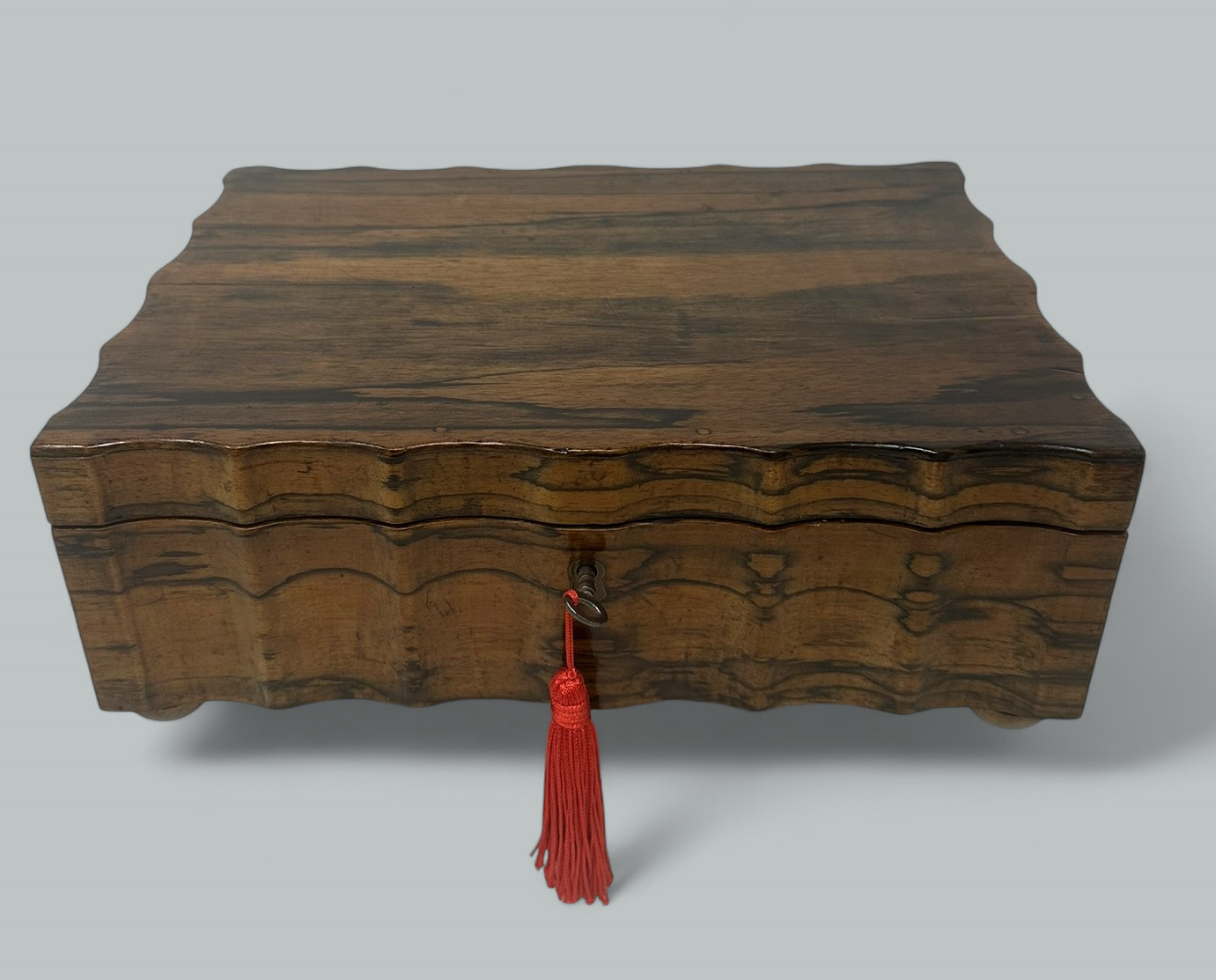 108. Antique Anglo Indian Coromandel Satinwood Ladys Jewelry Sewing Table Box 19th Ct - Image 3