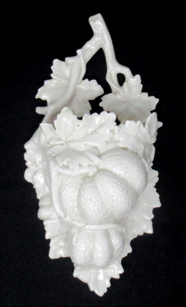 650. Rare Irish Belleek Porcelain Flower Vase Holy Water Font First Period Black Mark 1863-1891