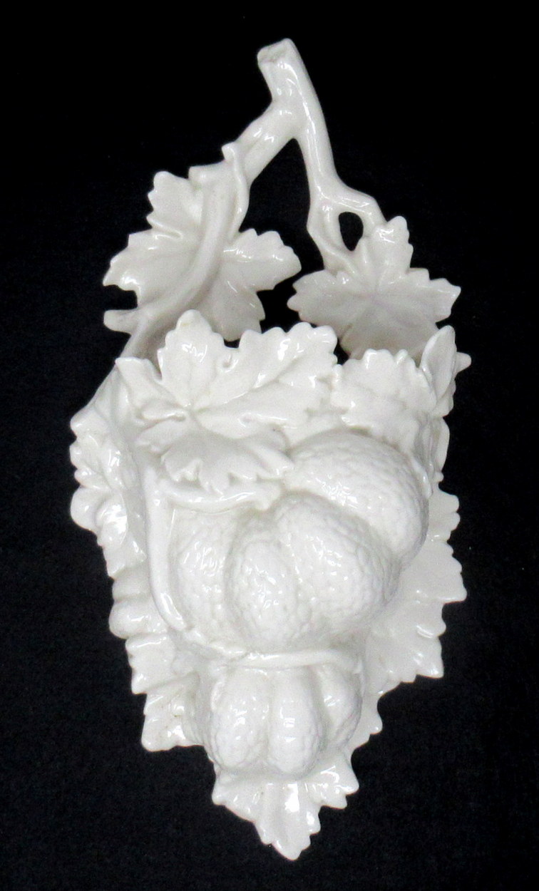 650. Rare Irish Belleek Porcelain Flower Vase Holy Water Font First Period Black Mark 1863-1891