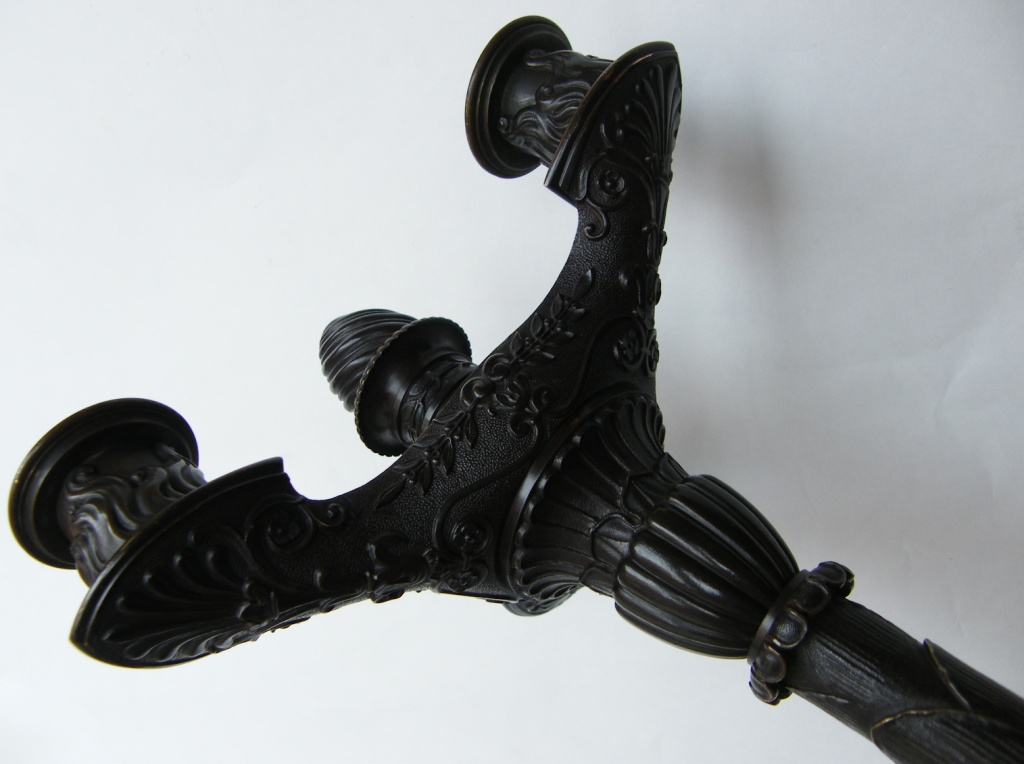 695. Fine Pair French Bronze Candelabra Manner Claude Michel Clodion - Image 10