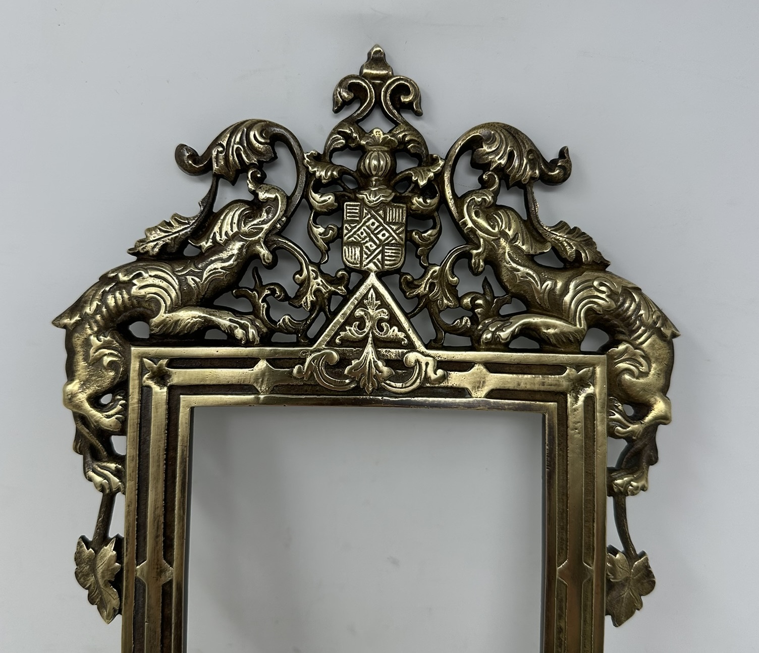 078. Antique Pair French Brass Girandole Wall Applique Sconces Mirrors Candlesticks - Image 9