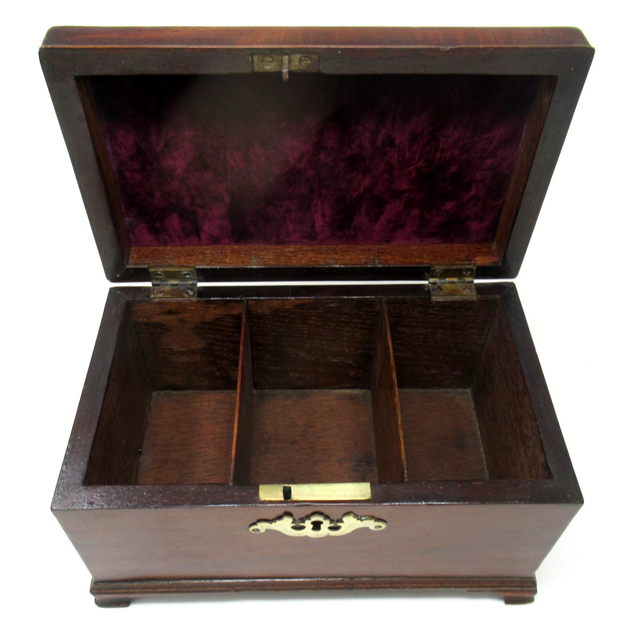497. Antique Georgian Flame Mahogany English Double Tea Caddy Box Late 18th Century - Image 10