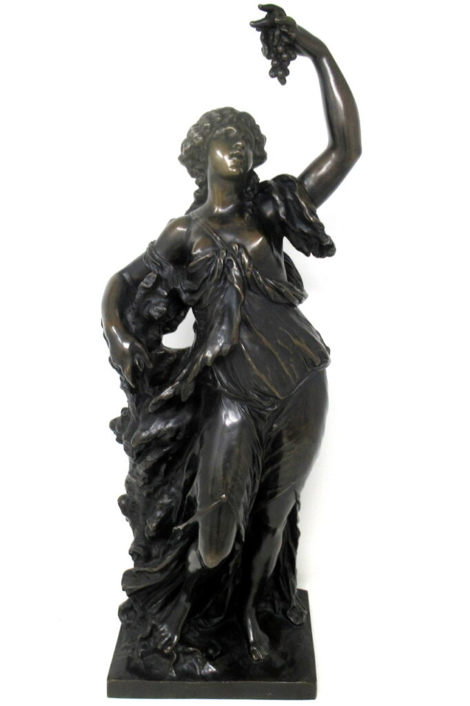 949. Antique French Bronze Sculpture Allegory of the Vine Claude Clodion Barbedienne