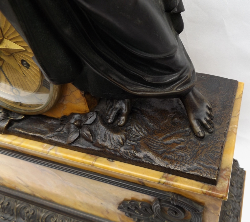 825. Superb Grand Tour Sienna Marble Clock 19Ct - Image 7