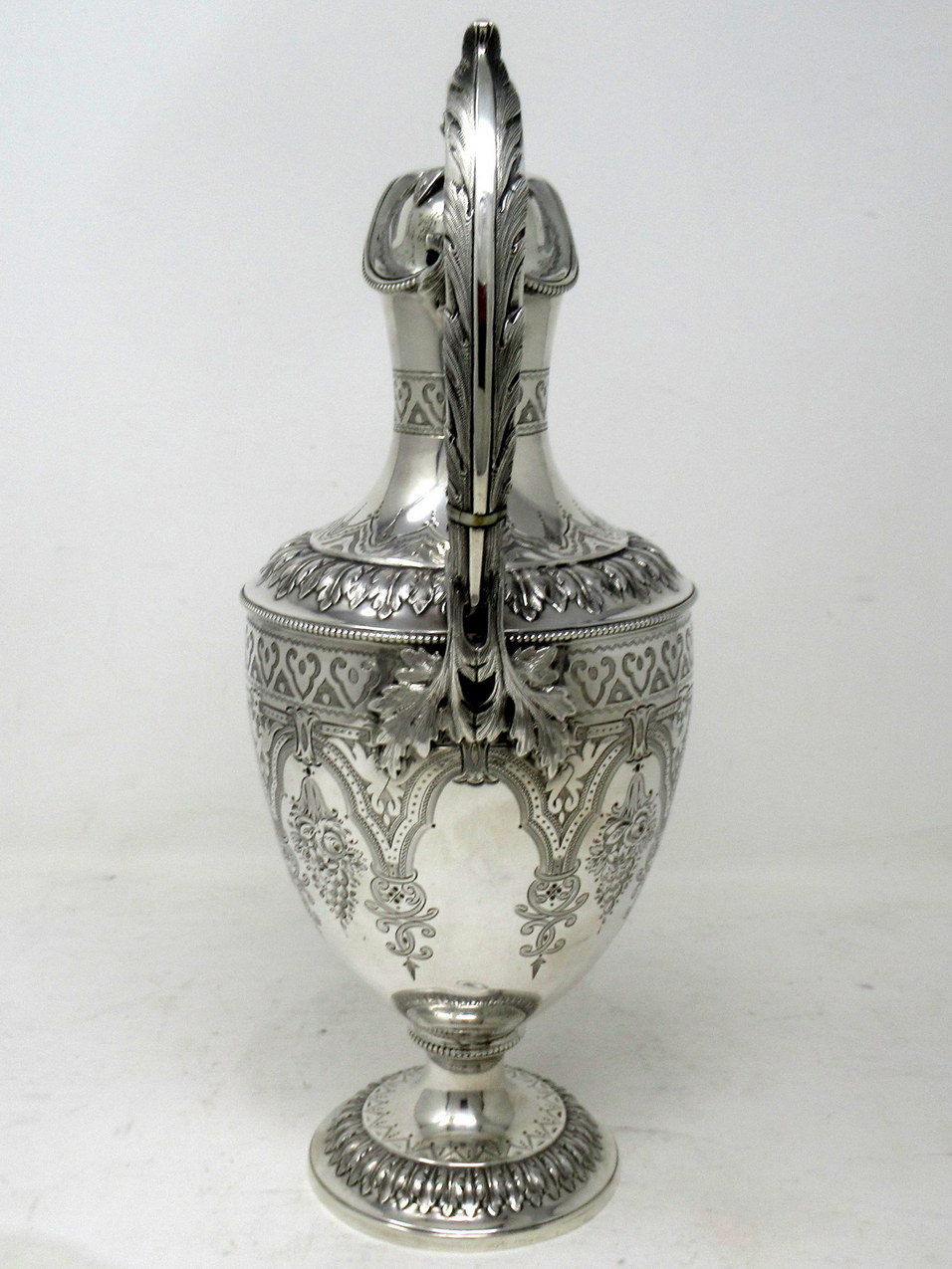 865. Antique Victorian English Sterling Silver Gilt Wine Ewer Claret Jug Pitcher 1872 - Image 3