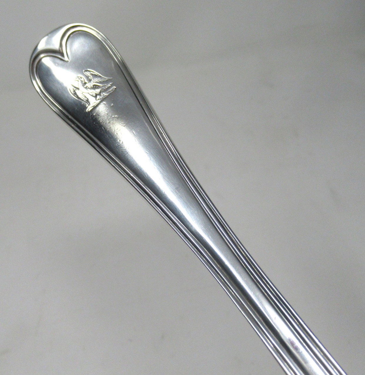 228. Antique Victorian Sterling Silver Rat Tail Pattern Large 1851 Soup Ladle 9.9ozs - Image 11
